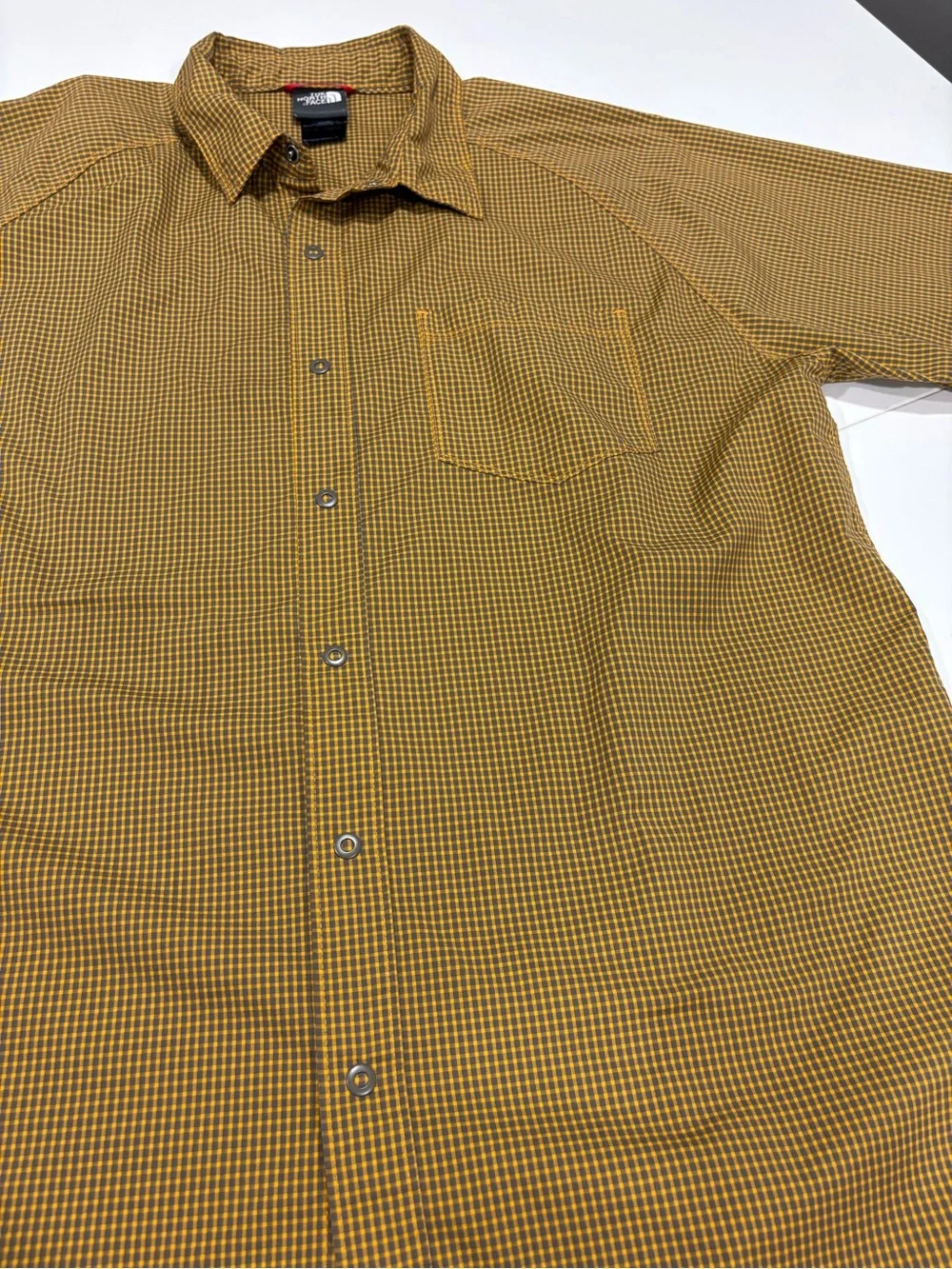 The North Face Men's Short-Sleeve Button-Down Shirt - Mustard Check